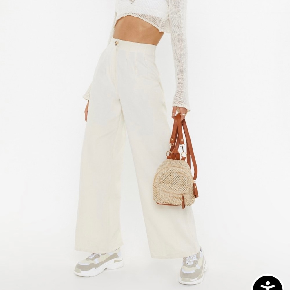 Nasty Gal High Waisted Linen Trousers